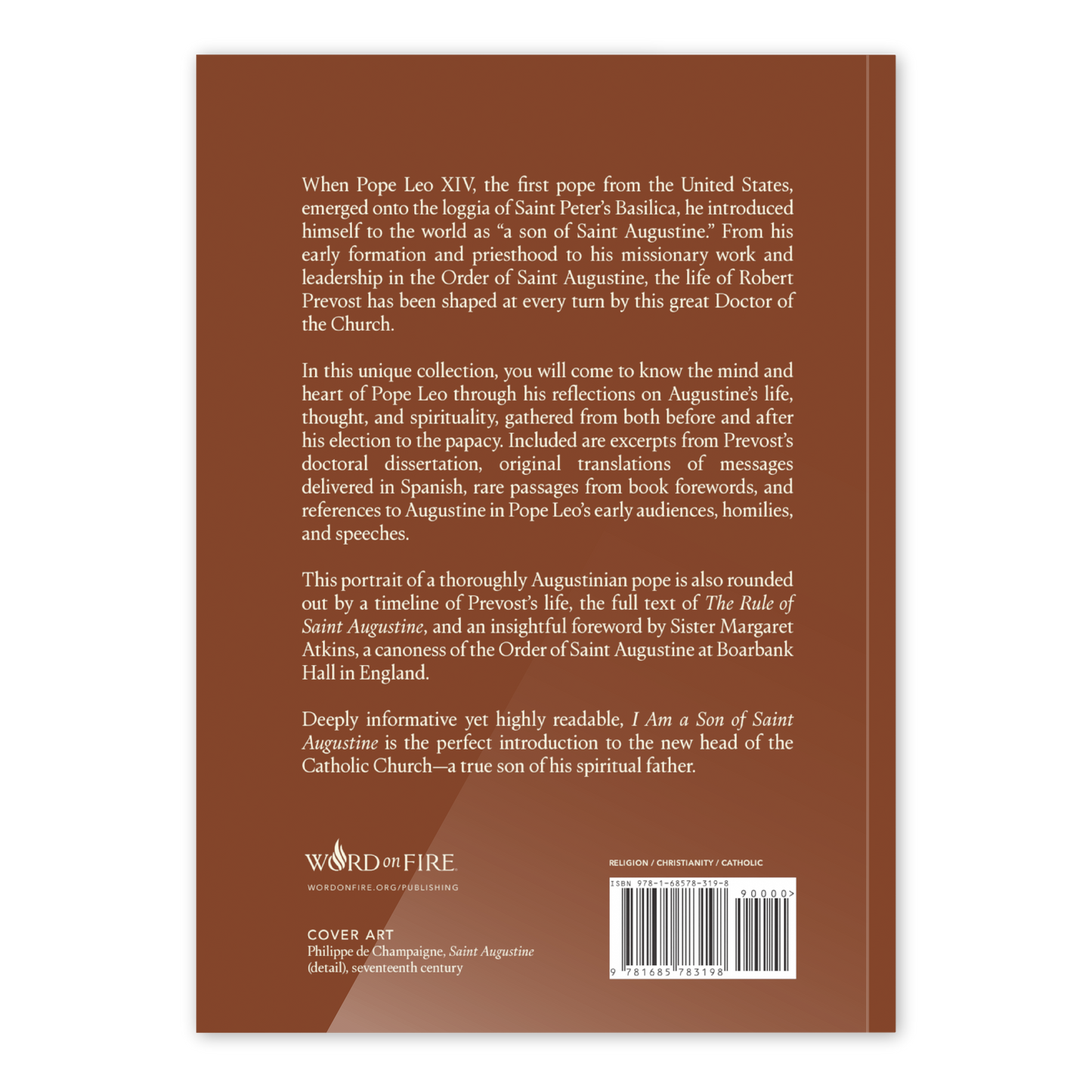 Back cover of "I Am a Son of Saint Augustine" with positive reviews, paperback 9781685783198