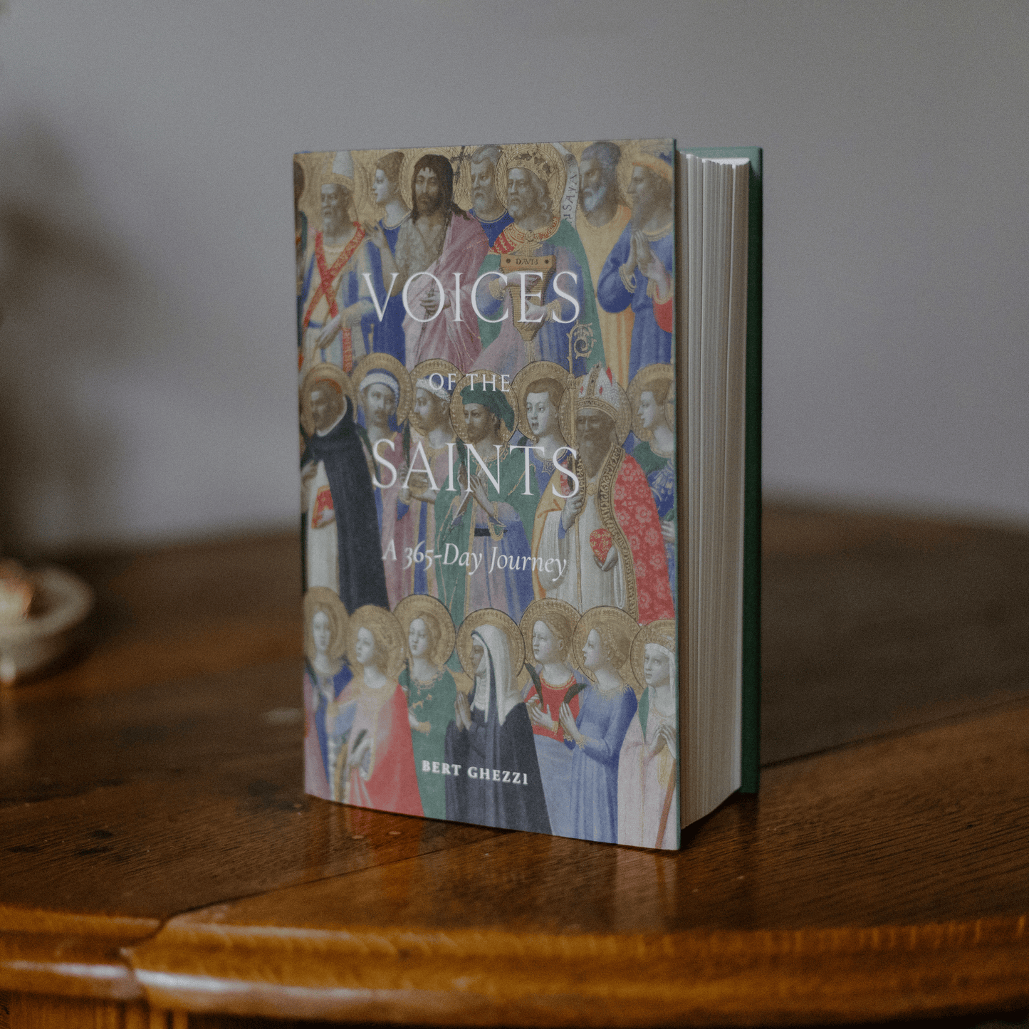 Voices of the Saints: A 365-Day Journey book by Bert Ghezzi with contributors listed, a hardcover Catholic spiritual growth and evangelization prayer book perfect for daily reflection, daily devotional for Catholics, hardcover 9781685781163