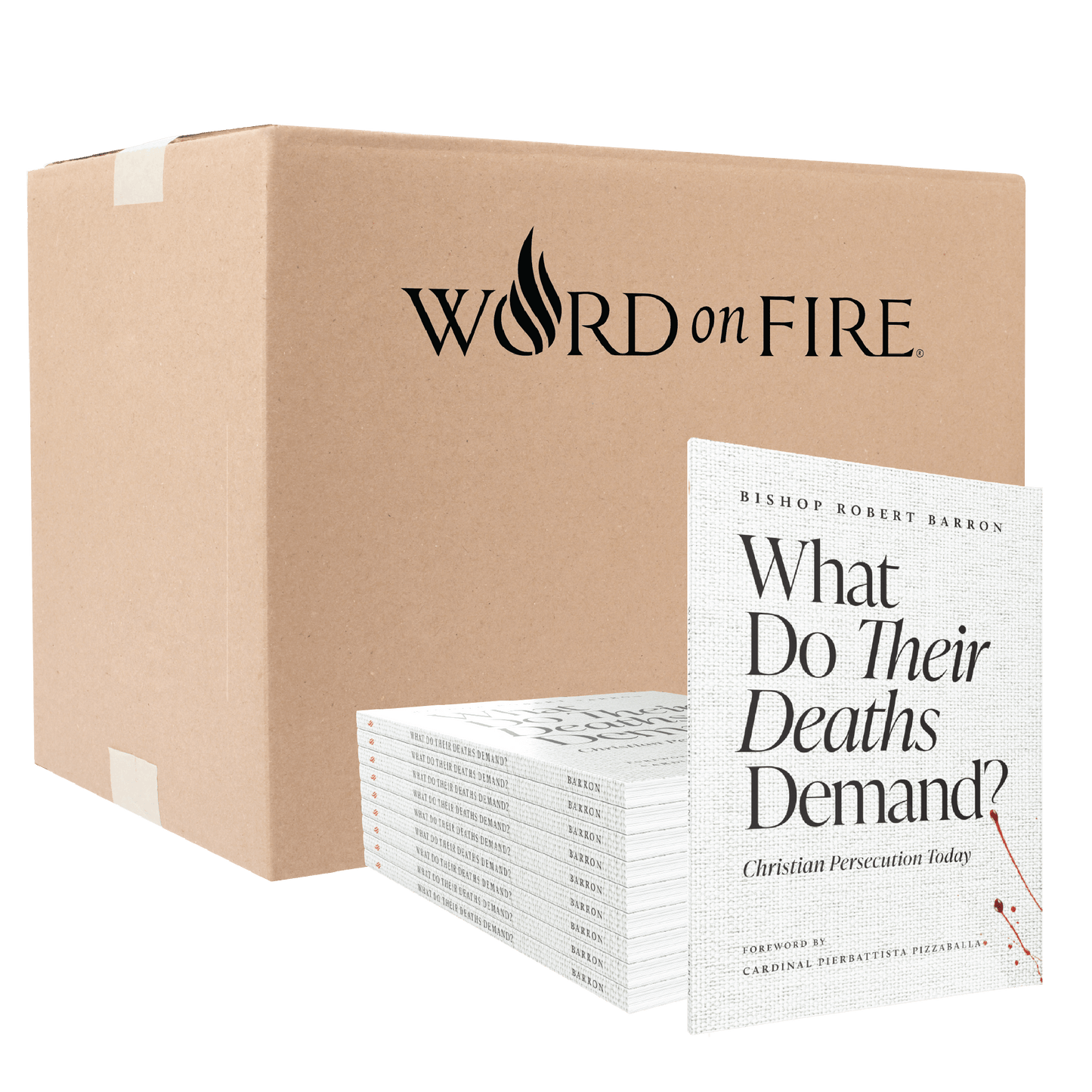 Box of 20 "What Do Their Deaths Demand?" Christian persecution theology books by Bishop Robert Barron, bulk book paperback 9781685783754
