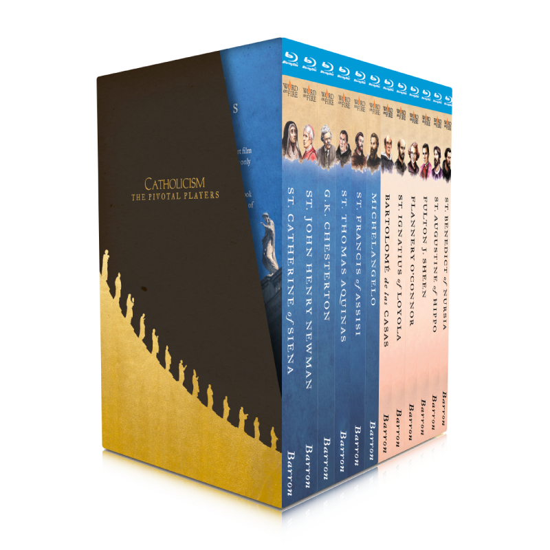 Box set featuring all 12 episodes of The Pivotal Players Complete Special Edition, with contributors Bishop Robert Barron, suitable for ages 12 and up, ISBN 9781627853805, Blu-ray binding for Catholic spiritual growth and evangelization.