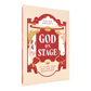 Book cover of "God on Stage: 15 Plays That Ask the Big Questions" by Peter Kreeft, featuring red and beige design with illustrations of a skull and a horse, paperback 9781685781026
