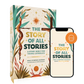 The Story of All Stories, a Catholic story Bible for young Catholics by Emily Stimpson Chapman, illustrated by Diana Renzina, with audiobook read by Jonathan Roumie, shown as a hardcover book with audiobook bundle, available on Word on Fire Digital app