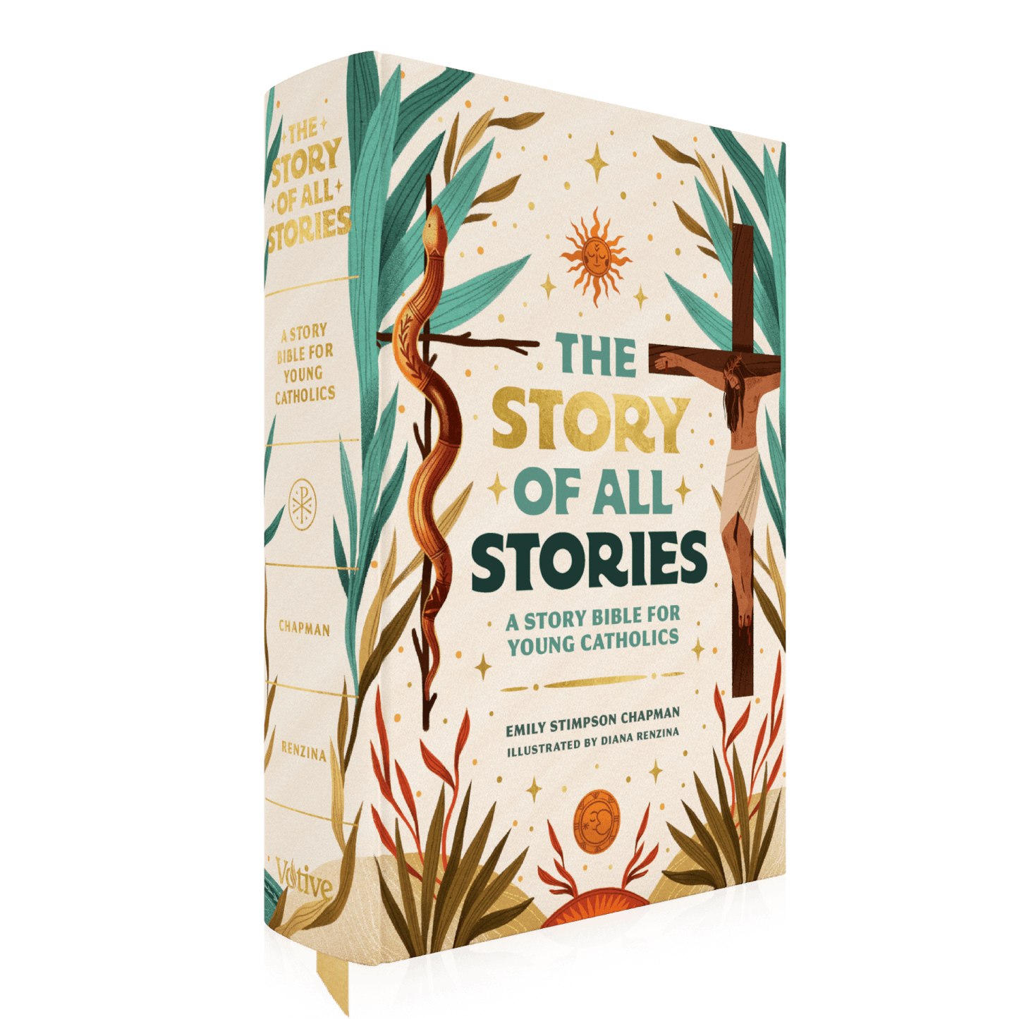 The Story of All Stories is a story Bible for young Catholics by Emily Stimpson Chapman, illustrated by Diana Renzina, illustrated Catholic children's bible, suitable for children ages 7-13, hardcover 9781685782214 