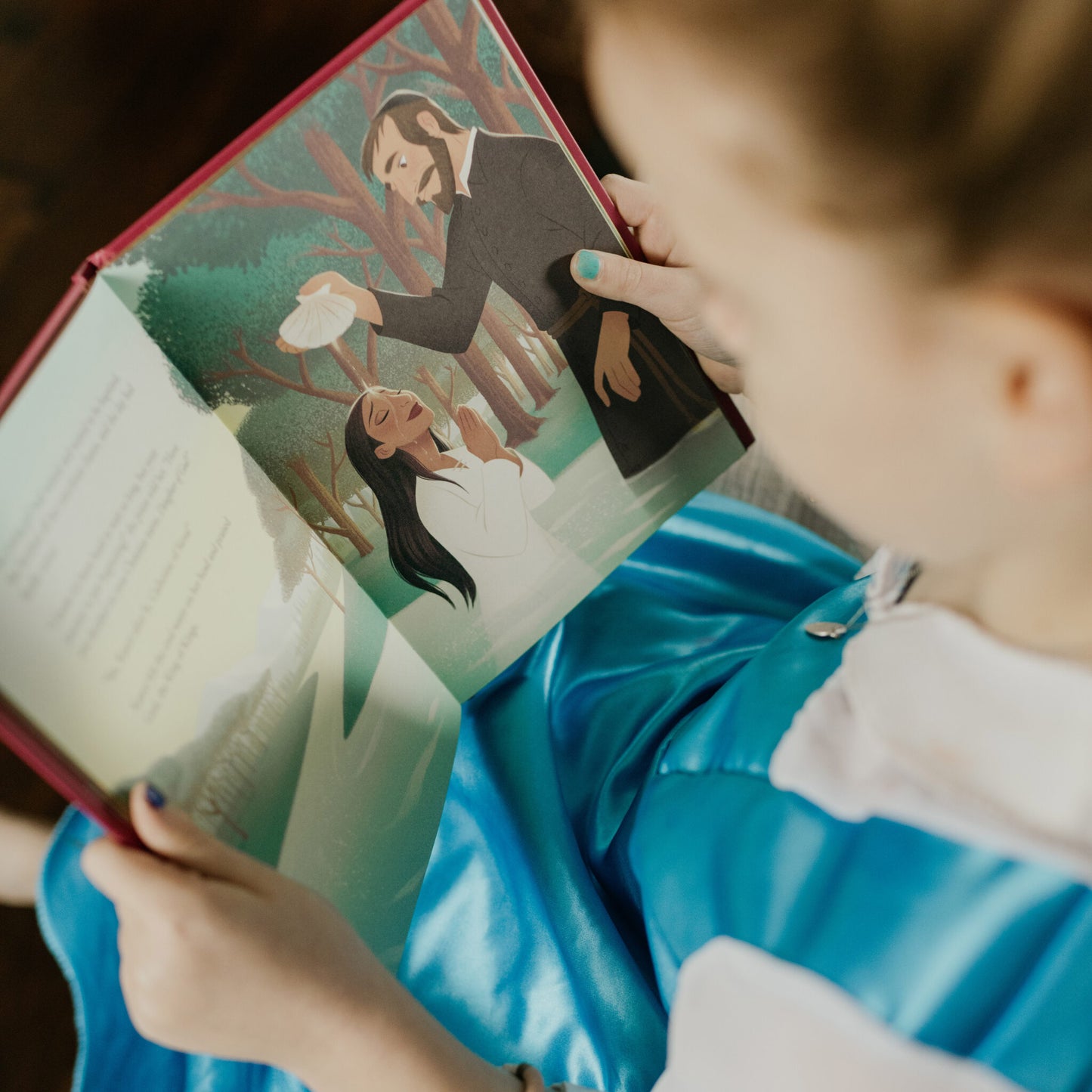 Princesses of Heaven daughter reading Saint Kateri